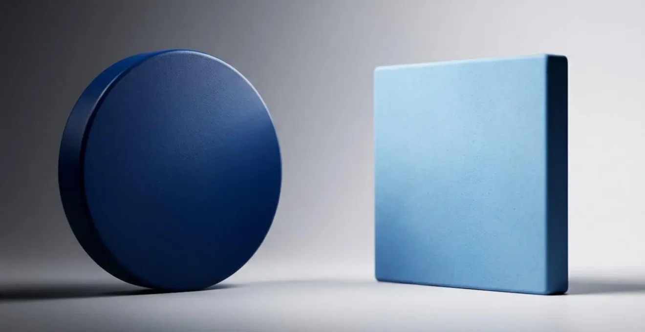 Comparaison visuelle entre le panneau rond bleu B22a obligatoire et le panneau carré C113 conseillé pour pistes cyclables