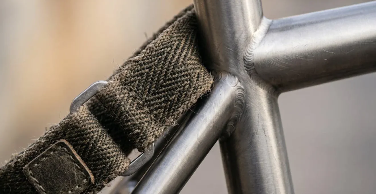 Gros plan sur des matériaux de vélo durables illustrant la qualité et la certification écologique